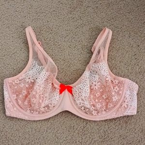 Victoria Secret Unlined Lace Underwire Demi Bra 38D